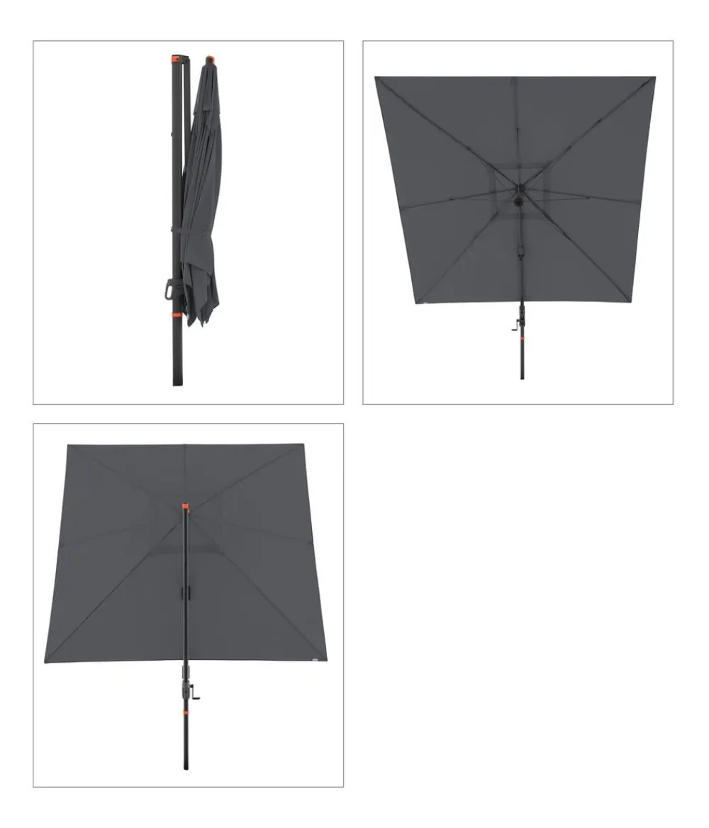 Doppler Sonnenschirme - Ampelschirm myZone AX, quadratisch, ca. B280/T280 cm Anthrazit