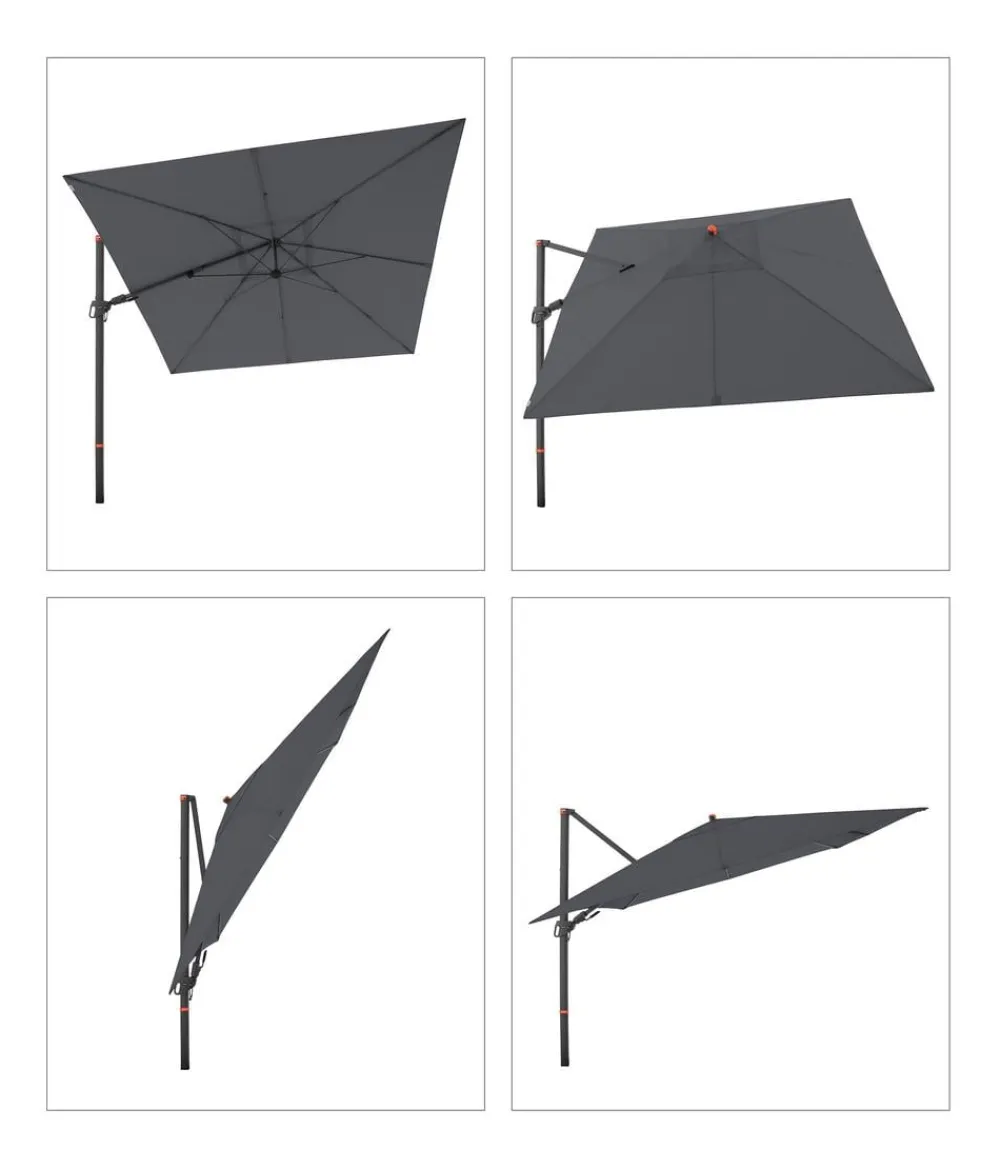Doppler Sonnenschirme - Ampelschirm myZone AX, quadratisch, ca. B280/T280 cm Anthrazit