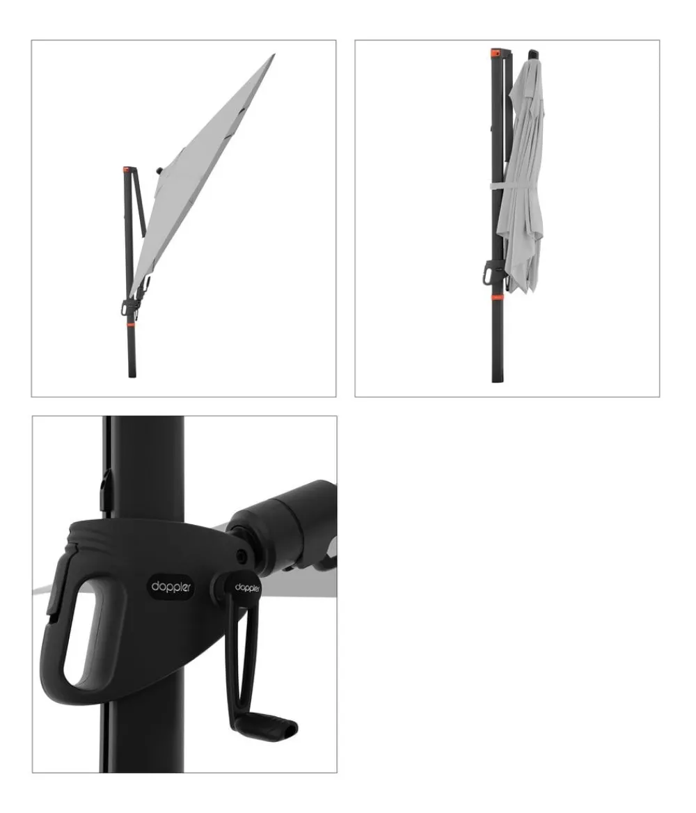 Doppler Sonnenschirme > Ampelschirm myZone AX, quadratisch, ca. B210/T210 cm