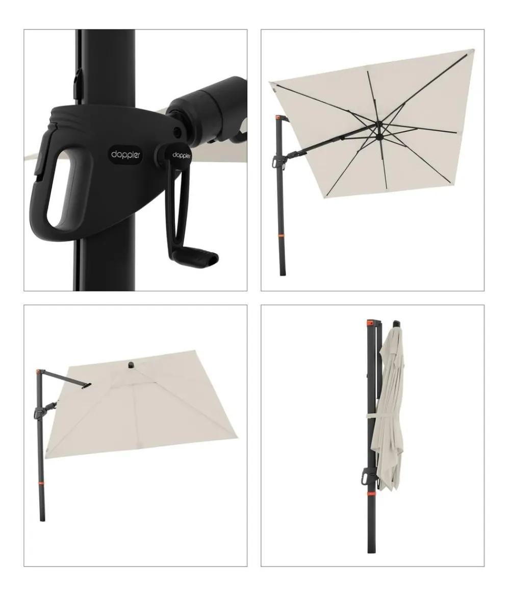 Doppler Ampelschirm myZone AX, quadratisch, ca. B210/T210 cm Natur Online