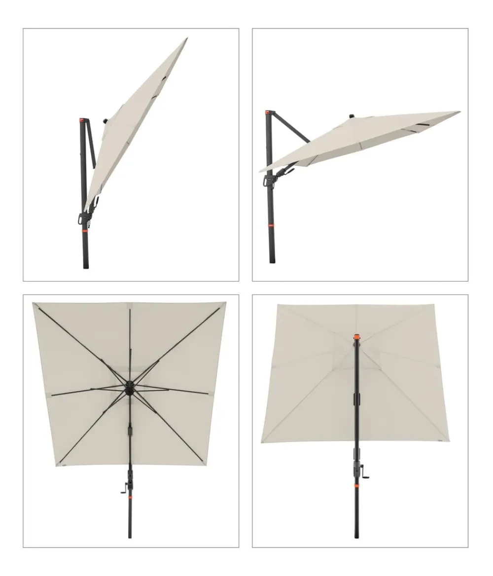 Doppler Ampelschirm myZone AX, quadratisch, ca. B210/T210 cm Natur Online