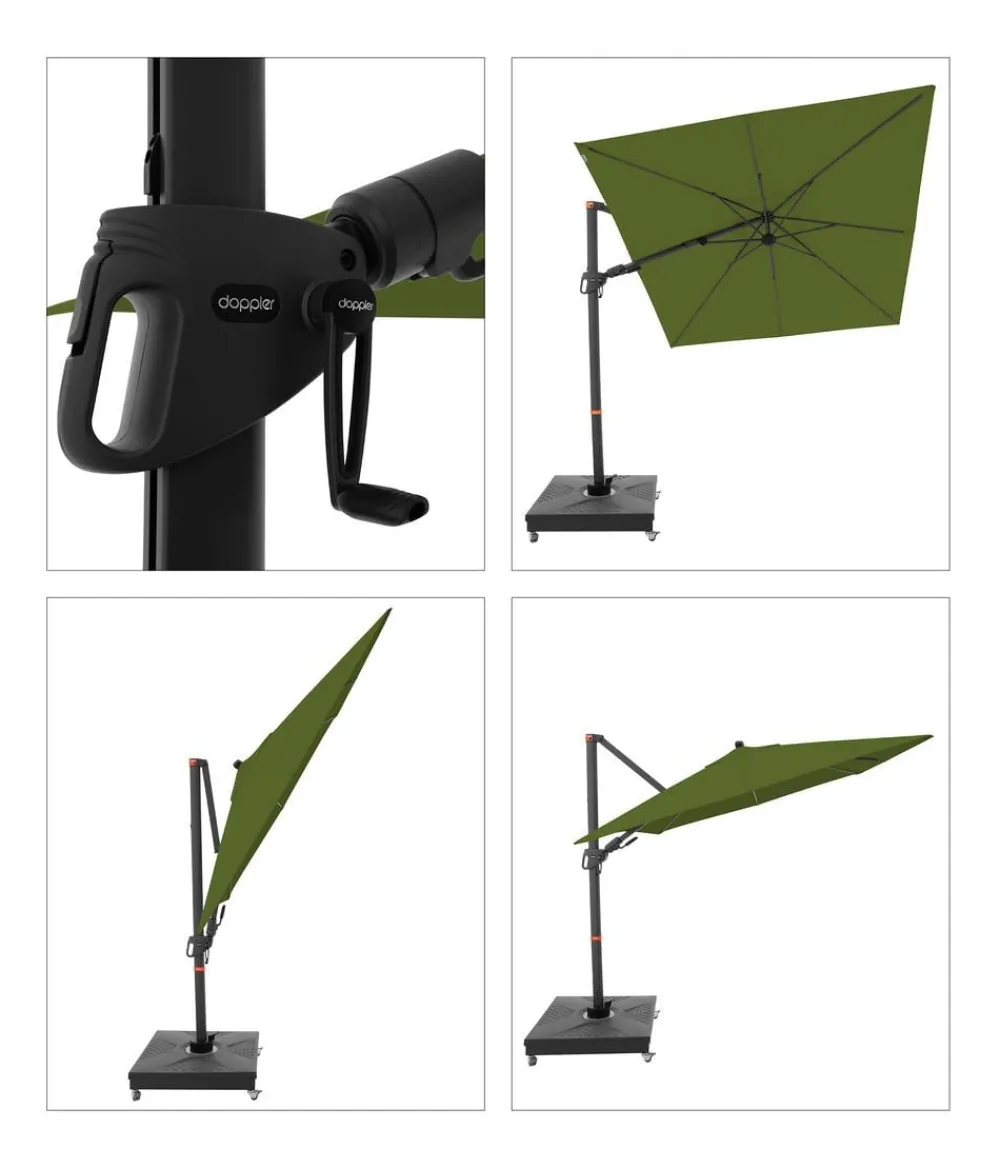 Doppler Ampelschirm myZone AX, quadratisch, ca. B210/T210 cm Hellgrün