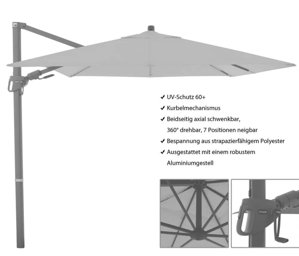 Doppler Ampelschirm myZone AX, quadratisch, ca. B210/T210 cm Hellgrün