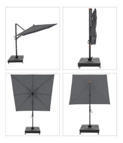 Doppler Ampelschirm myZone AX, quadratisch, ca. B210/T210 cm Anthrazit Clearance