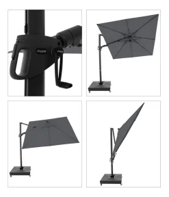 Doppler Ampelschirm myZone AX, quadratisch, ca. B210/T210 cm Anthrazit Clearance