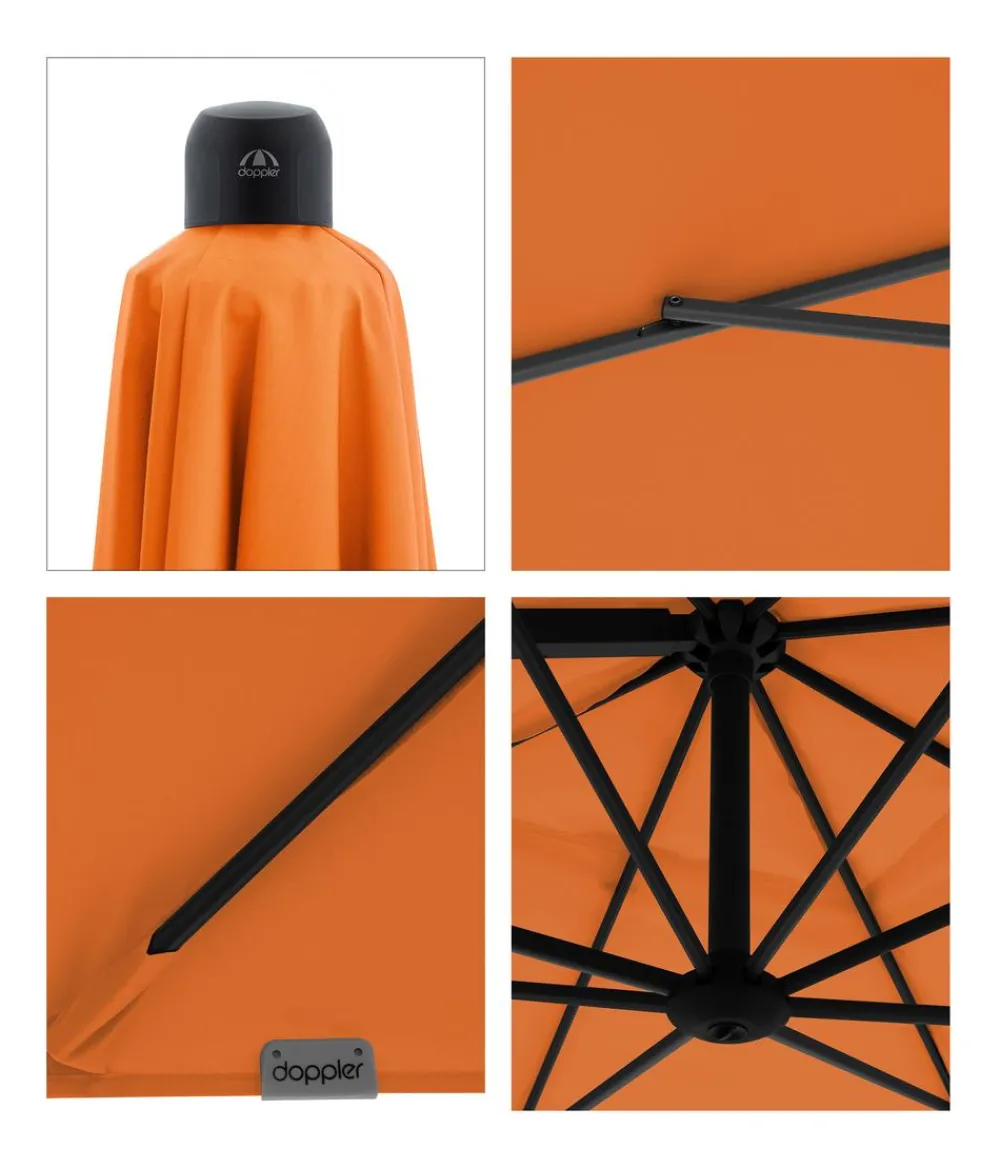 Doppler Sonnenschirme - Ampelschirm myZone AX, quadratisch, ca. B210/T210 cm Orange
