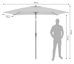 Doppler Sonnenschirme - Balkonschirm Life, rechteckig, ca. B250/T200 cm Hellgrau