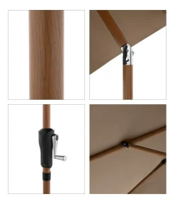 Doppler Sonnenschirme - Balkonschirm Life Woodstyle, rund, ca. Ø305 cm Taupe