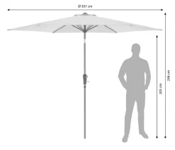 Doppler Sonnenschirme - Balkonschirm Life Woodstyle, rund, ca. Ø305 cm Taupe