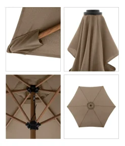 Doppler Sonnenschirme - Balkonschirm Life Woodstyle, rund, ca. Ø305 cm Taupe