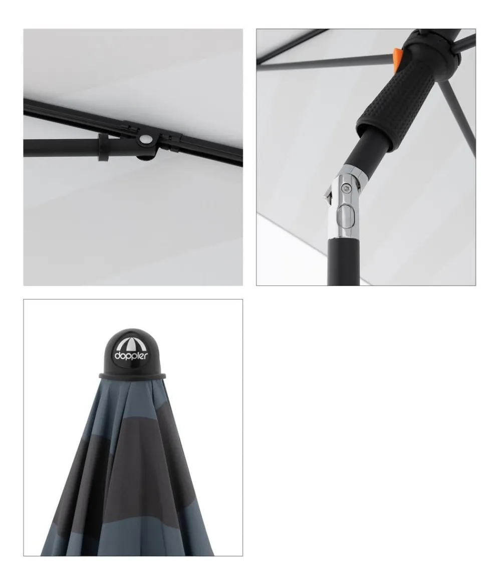 Doppler Sonnenschirme - Balkonschirm myZone, rechteckig, ca. B190/T125 cm Anthrazit