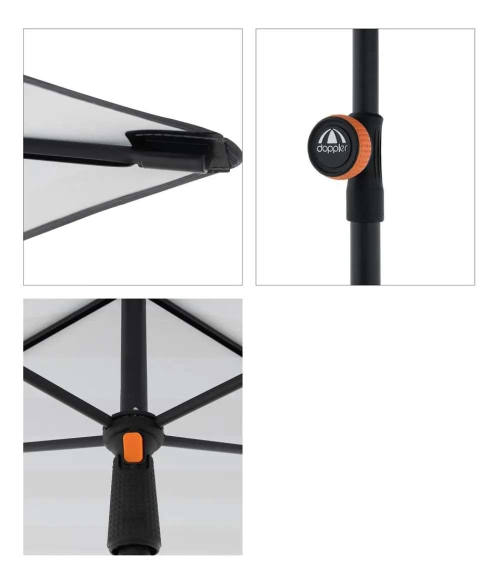 Doppler Sonnenschirme - Balkonschirm myZone, rechteckig, ca. B190/T125 cm Anthrazit