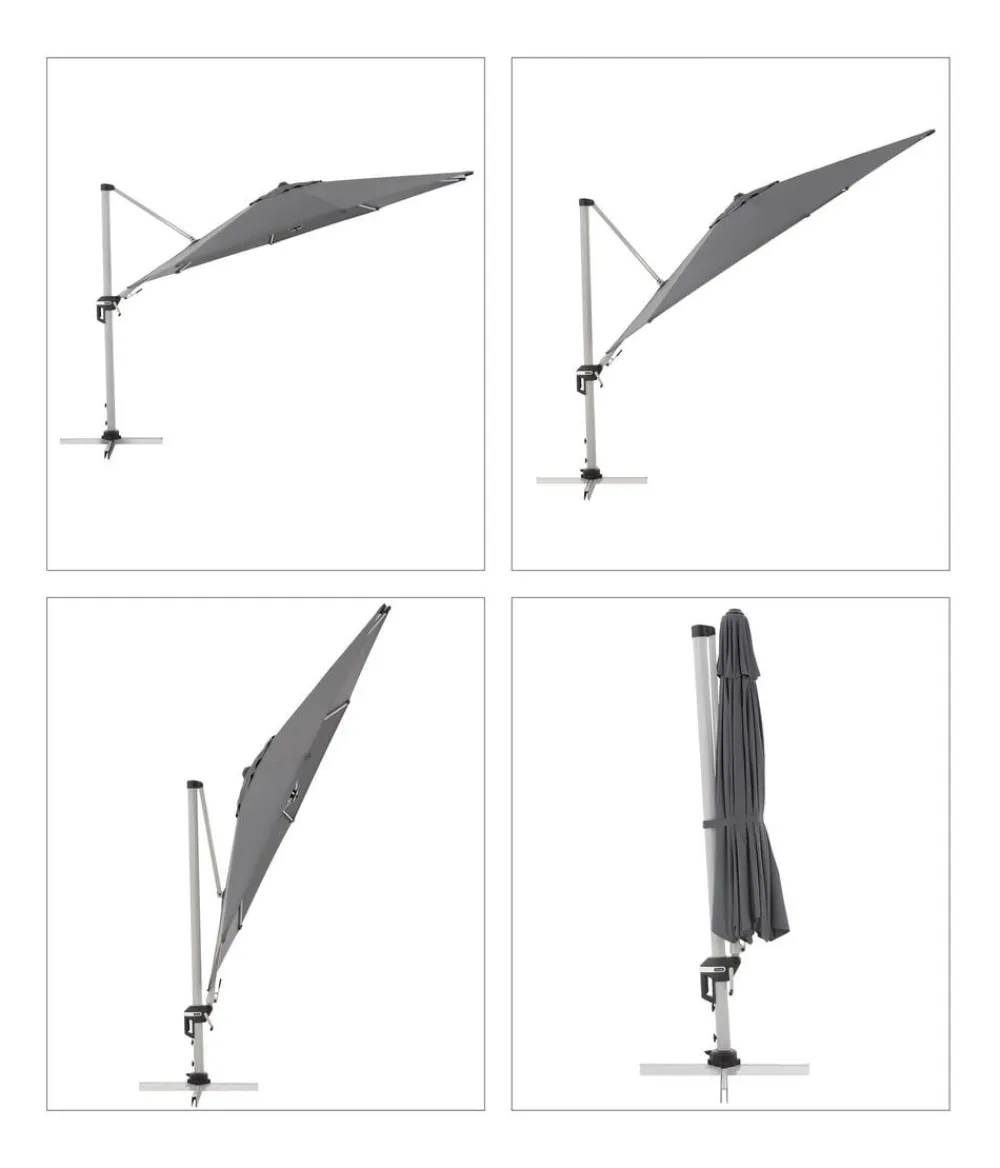 Doppler Pendelschirm Active, rund, ca. Ø370 cm Dunkelgrau Sale