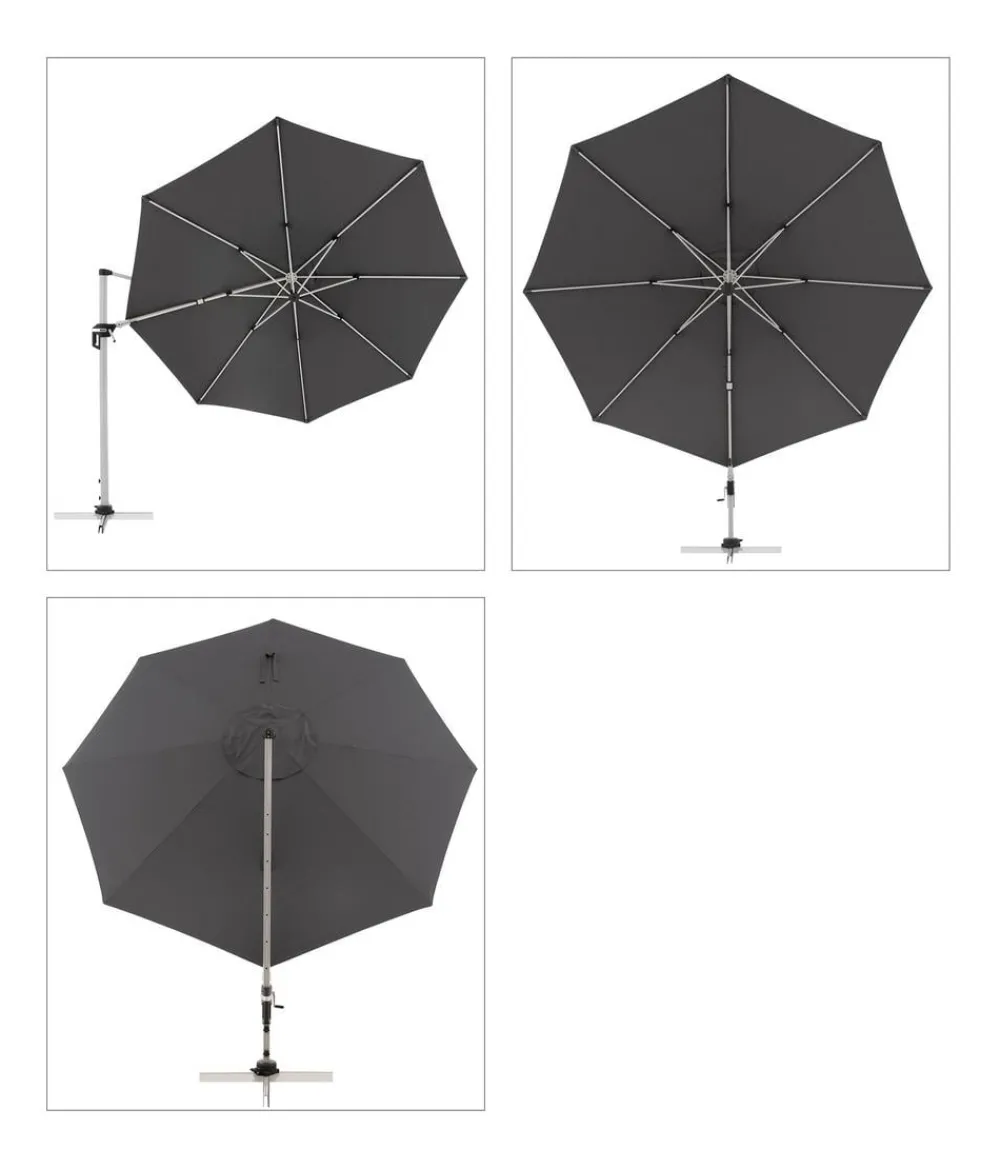 Doppler Pendelschirm Active, rund, ca. Ø370 cm Dunkelgrau Sale