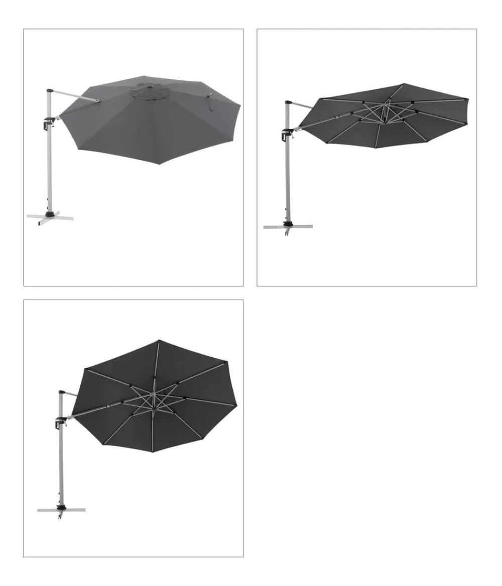 Doppler Pendelschirm Active, rund, ca. Ø370 cm Dunkelgrau Sale