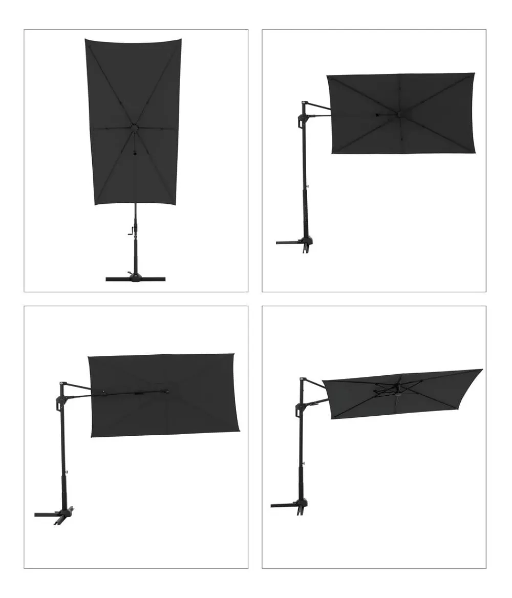 Doppler Sonnenschirme - Pendelschirm Active Green Edition City, rechteckig, ca. B245/H235/T135 cm Anthrazit
