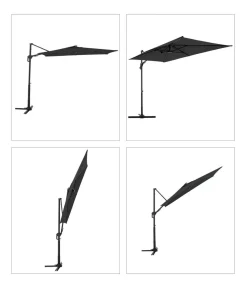 Doppler Sonnenschirme - Pendelschirm Active Green Edition City, rechteckig, ca. B245/H235/T135 cm Anthrazit