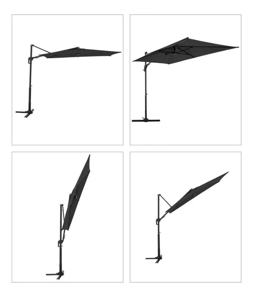 Doppler Sonnenschirme - Pendelschirm Active Green Edition City, rechteckig, ca. B245/H235/T135 cm Anthrazit
