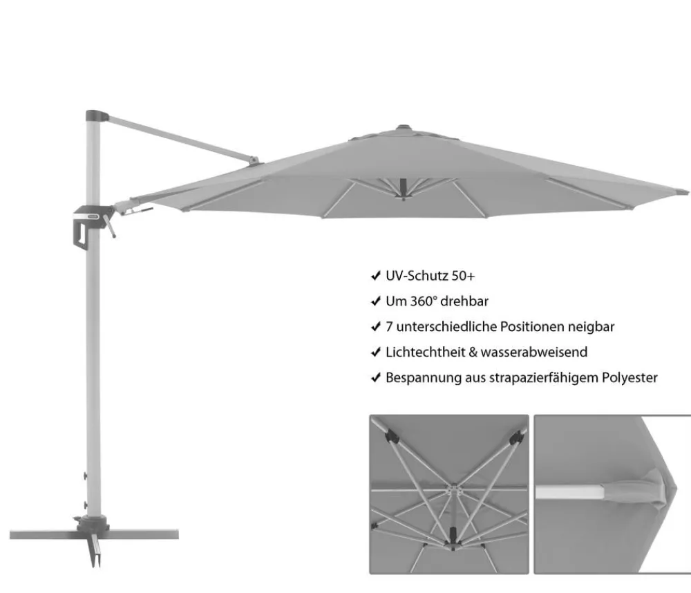Doppler Sonnenschirme - Pendelschirm Active, rund, ca. Ø370 cm Hellgrau