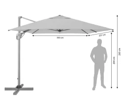 Doppler Pendelschirm Active NeoSide, rechteckig, ca. B350/T260 cm Anthrazit New