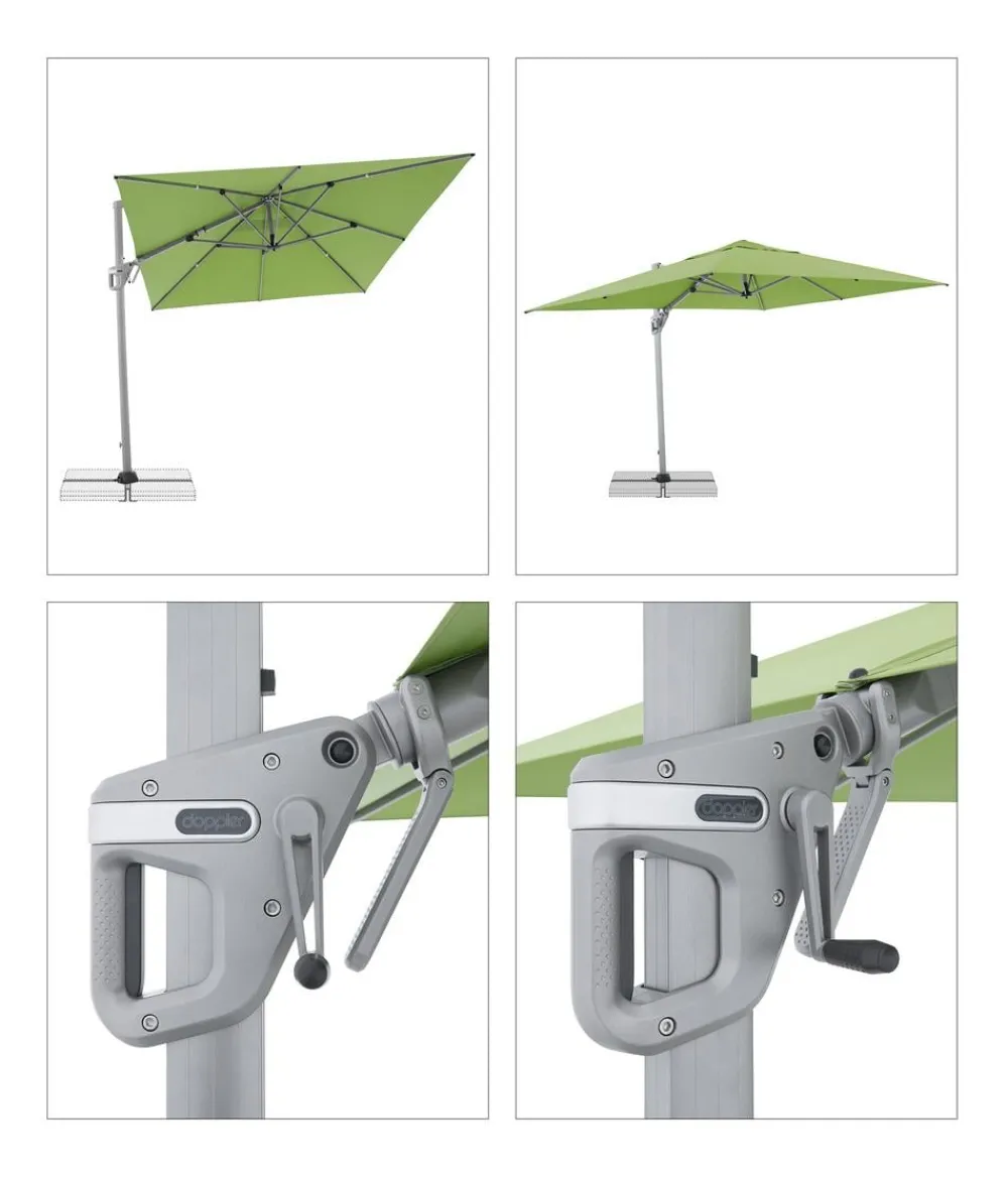 Doppler Sonnenschirme - Pendelschirm Active NeoSide, rechteckig, ca. B350/T260 cm Grün