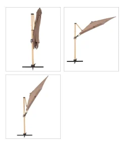 Doppler Pendelschirm Aluwood, rechteckig, ca. B300/T220 cm Taupe