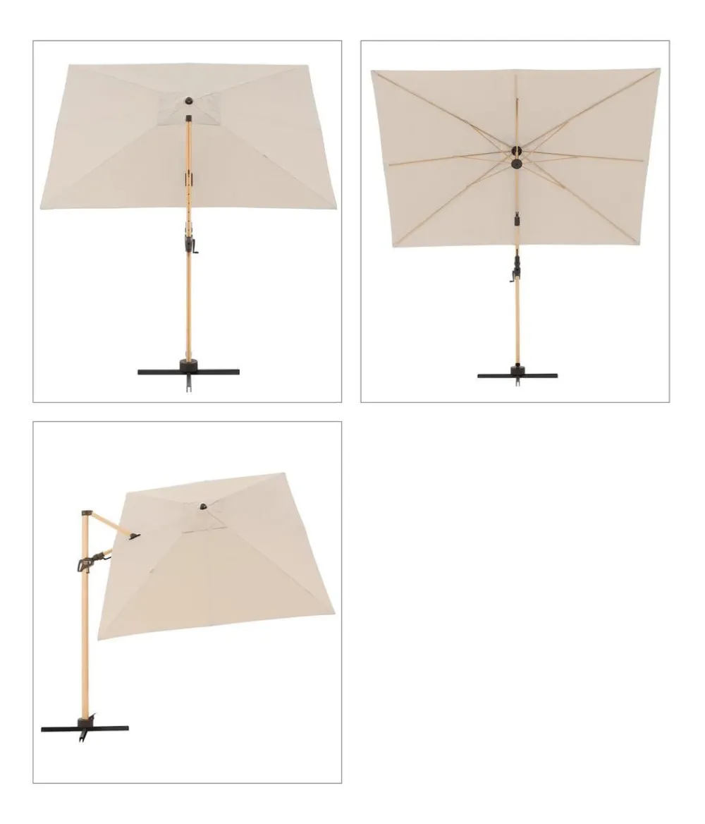 Doppler Sonnenschirme - Pendelschirm Aluwood, rechteckig, ca. B300/T220 cm Natur