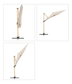 Doppler Sonnenschirme - Pendelschirm Aluwood, rechteckig, ca. B300/T220 cm Natur