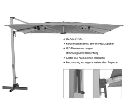 Doppler Pendelschirm Aluwood XL, rechteckig, ca. B400/T300 cm Natur Sale