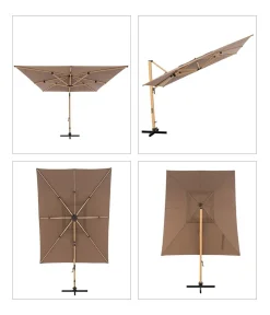 Doppler Pendelschirm Aluwood XL, rechteckig, ca. B400/T300 cm Taupe Online