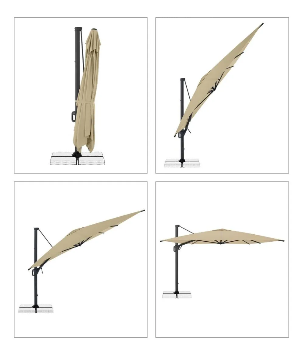 Doppler Pendelschirm Life Side, rund, ca. Ø310 cm Beige Hot