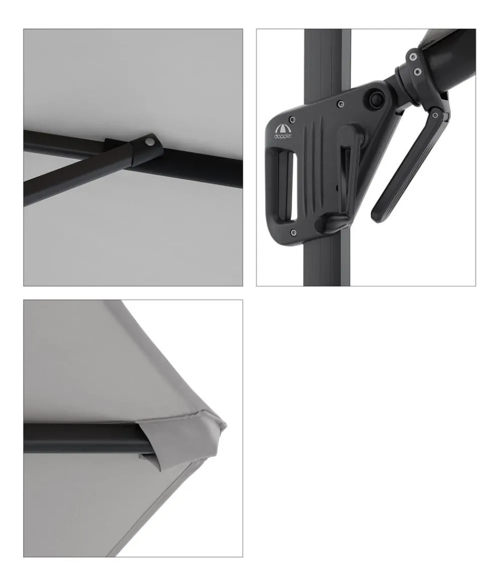 Doppler Sonnenschirme - Pendelschirm Life Side, rund, ca. Ø310 cm Hellgrau