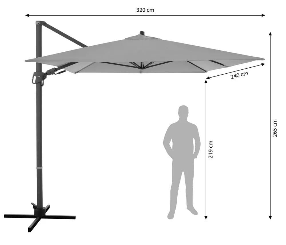 Doppler Pendelschirm myZone AX, rechteckig, ca. B320/T240 cm Dunkelgrün Clearance