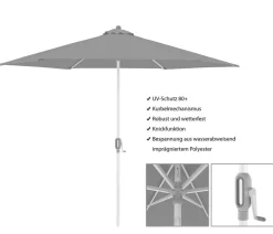 Doppler Sonnenschirm ACT Auto-Tilt, rund, ca. Ø305 cm Anthrazit Discount