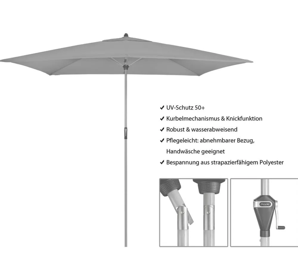Doppler Sonnenschirm Active Auto Tilt, rechteckig, ca. B300/T200 cm Braun Outlet