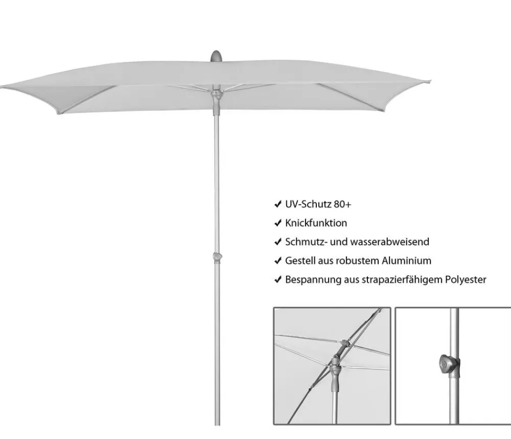 Doppler Sonnenschirm Act Neo, rechteckig, ca. B225/T120 cm Dunkelgrau