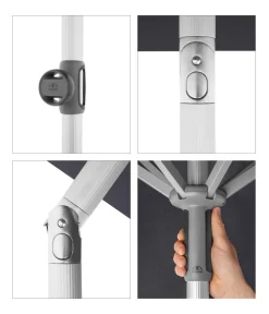Doppler Sonnenschirme - Sonnenschirm ACT NEO Push up, rechteckig, ca. B250/T200 cm Anthrazit