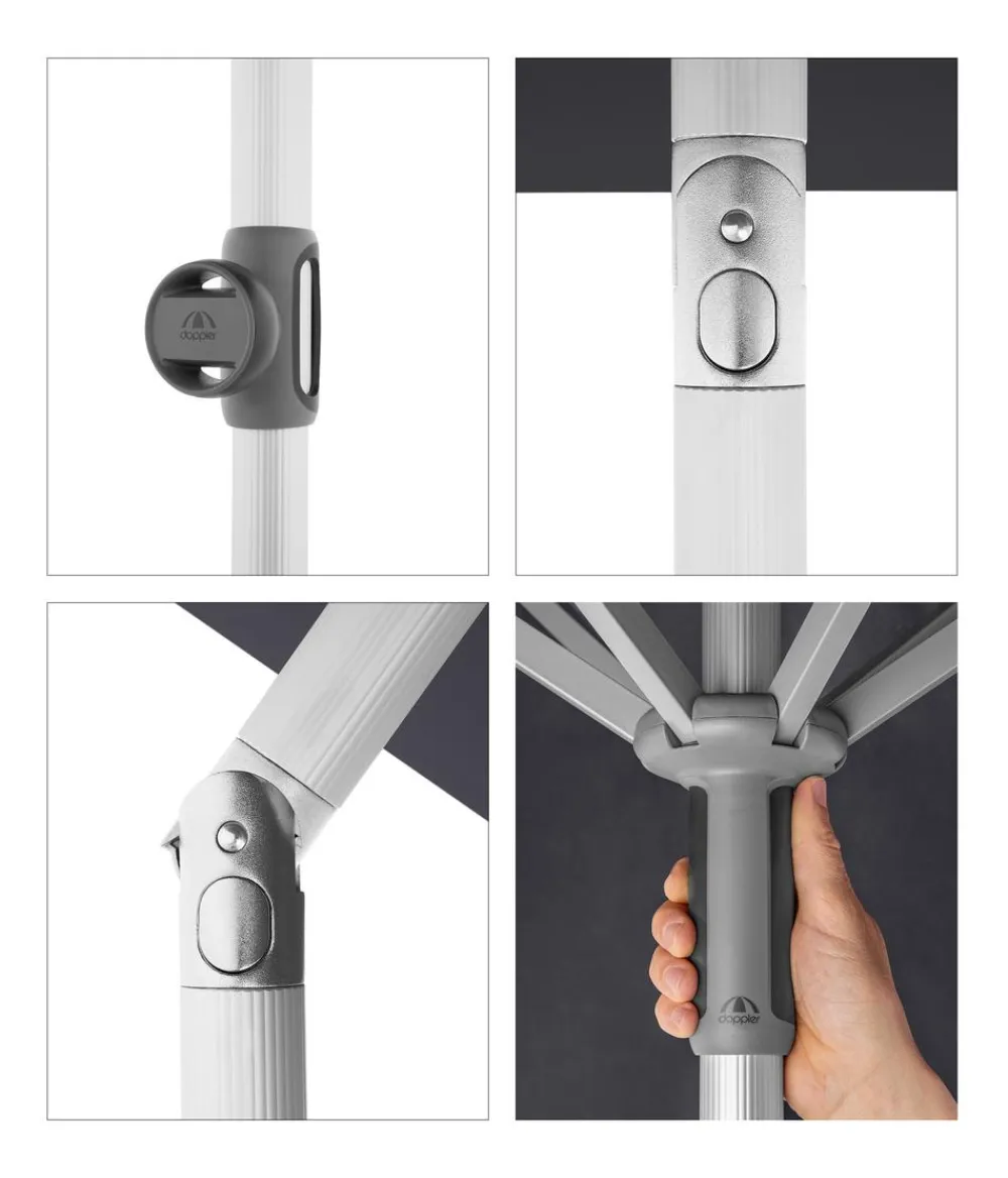 Doppler Sonnenschirme - Sonnenschirm ACT NEO Push up, rechteckig, ca. B250/T200 cm Anthrazit