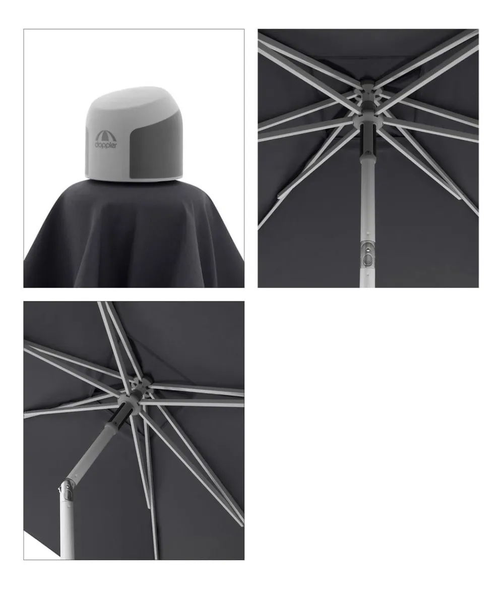 Doppler Sonnenschirme - Sonnenschirm ACT NEO Push up, rechteckig, ca. B250/T200 cm Anthrazit