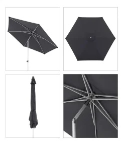 Doppler Sonnenschirme - Sonnenschirm ACT NEO Push Up, rund, ca. Ø270 cm Anthrazit