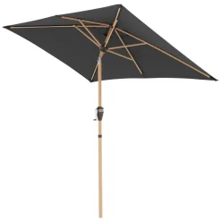 Doppler Sonnenschirm Aluwood Ultra, rechteckig, ca. B210/T140 cm Dunkelgrau Hot