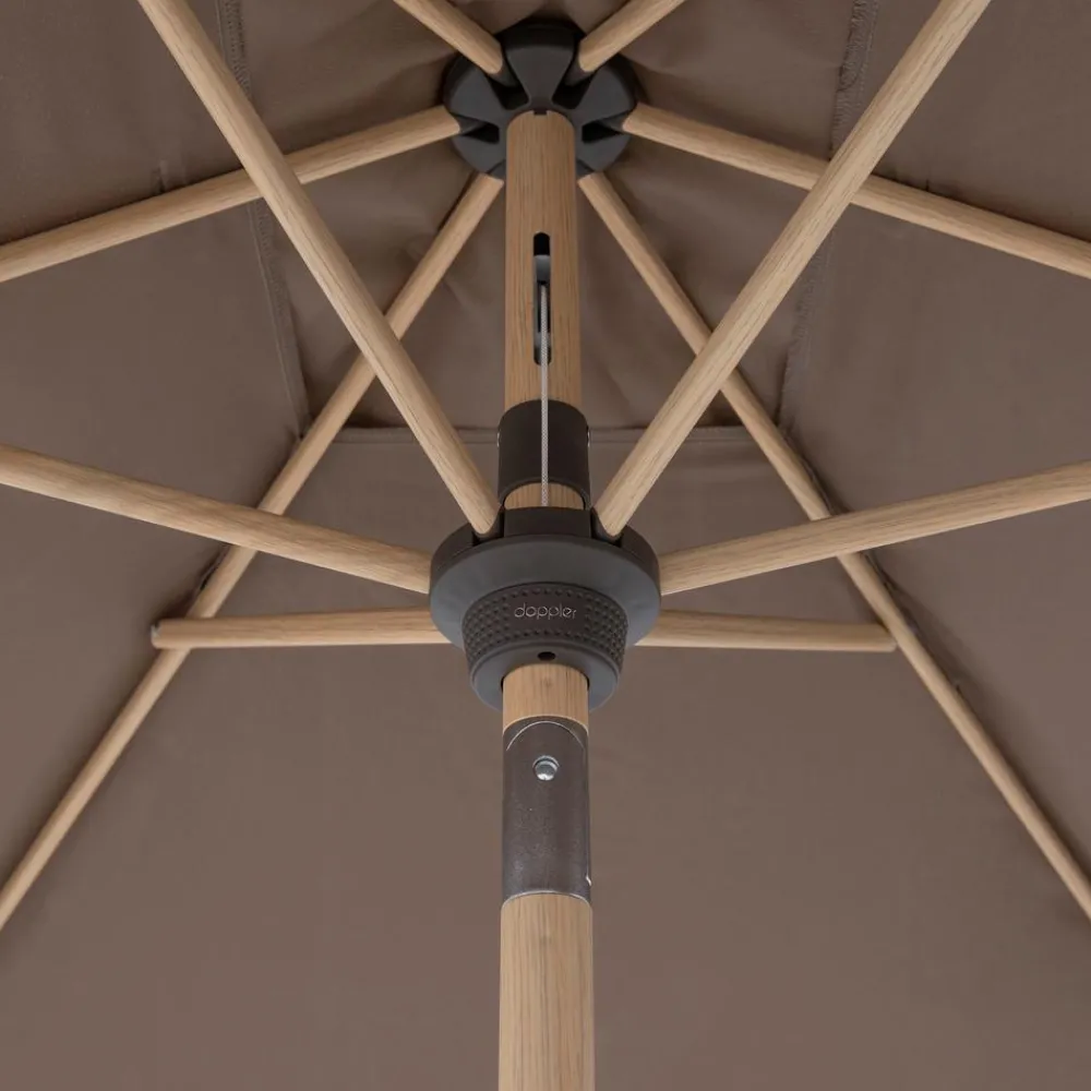 Doppler Sonnenschirme - Sonnenschirm Aluwood Ultra, rechteckig, ca. B210/T140 cm Taupe
