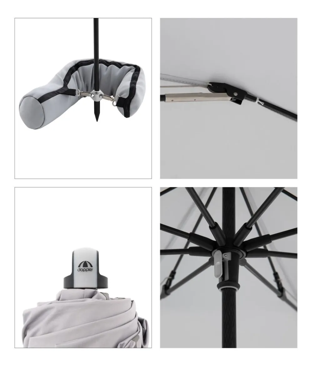 Doppler Sonnenschirm Expert Multi Push Up, ca. Ø156/H190 cm Hellgrau Online