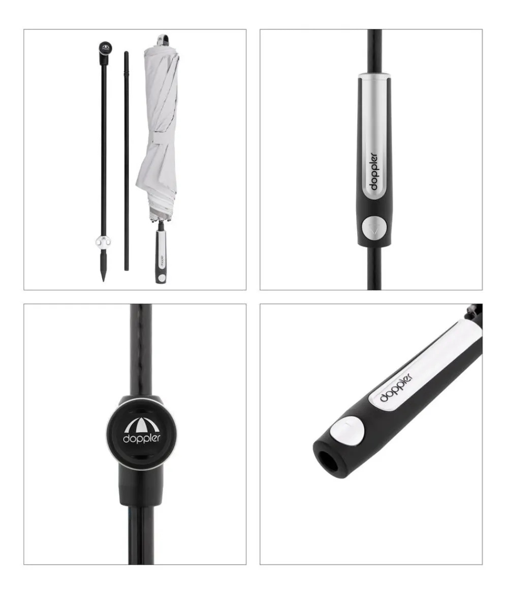 Doppler Sonnenschirm Expert Multi Push Up, ca. Ø156/H190 cm Hellgrau Online
