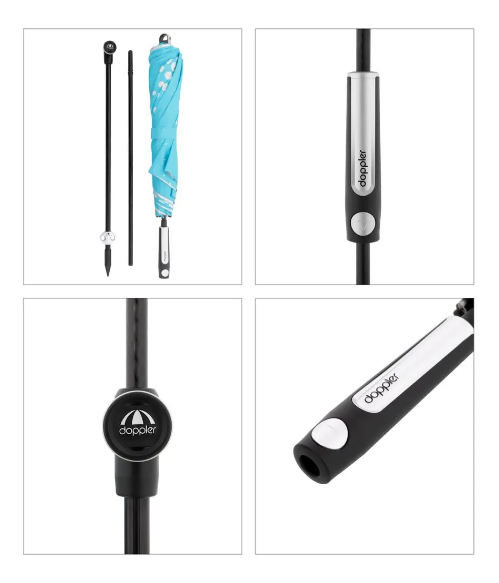 Doppler Sonnenschirme - Sonnenschirm Expert Multi Push Up, ca. Ø156/H190 cm Hellblau