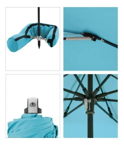 Doppler Sonnenschirme - Sonnenschirm Expert Multi Push Up, ca. Ø156/H190 cm Hellblau
