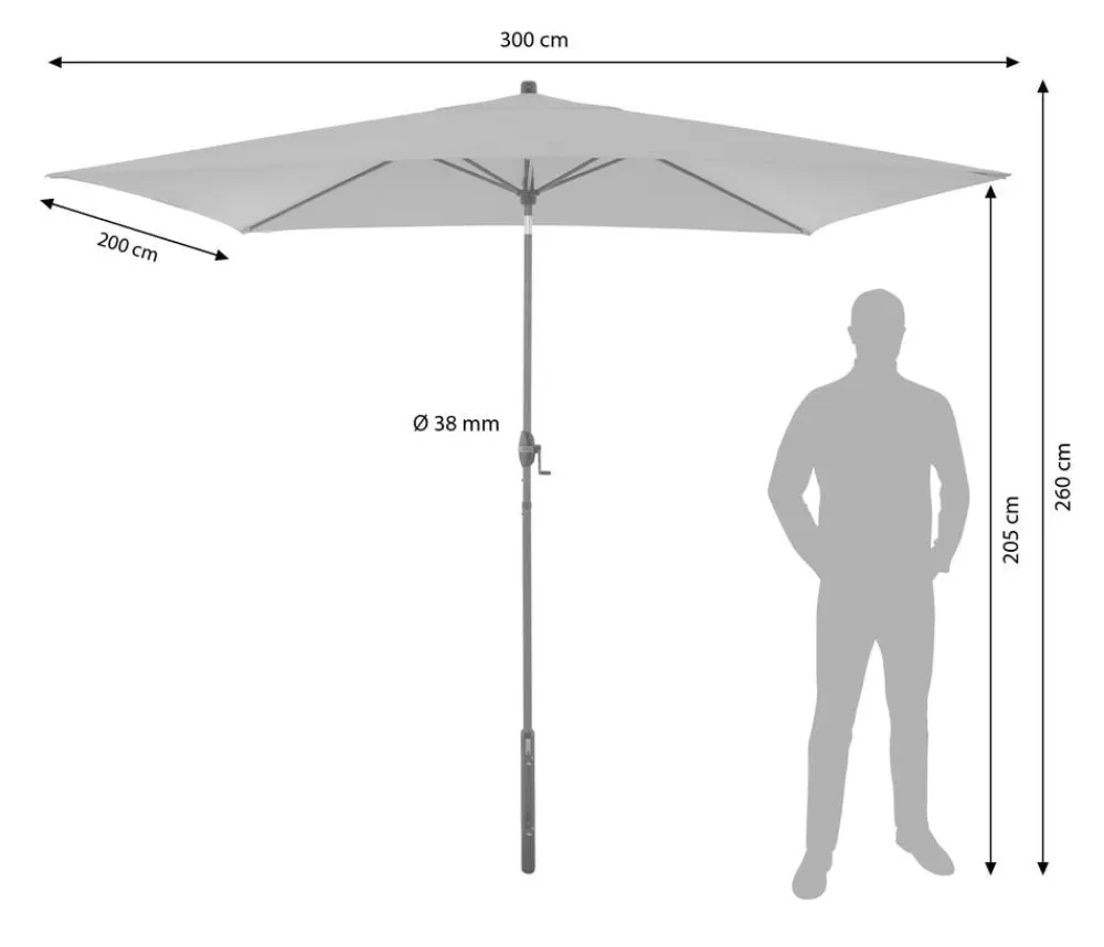 Doppler Sonnenschirm myZone Auto-Tilt, rechteckig, ca. B300/T200 cm Hellgrün Discount