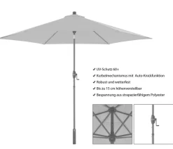 Doppler Sonnenschirme - Sonnenschirm myZone Auto-Tilt, rund, ca. Ø305 cm Natur