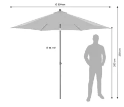 Doppler Sonnenschirme - Sonnenschirm myZone Push Up, rund, ca. Ø300 cm Natur