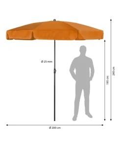 Doppler Sonnenschirm Sun Line Neo, ca. Ø200/H240 cm Orange Best